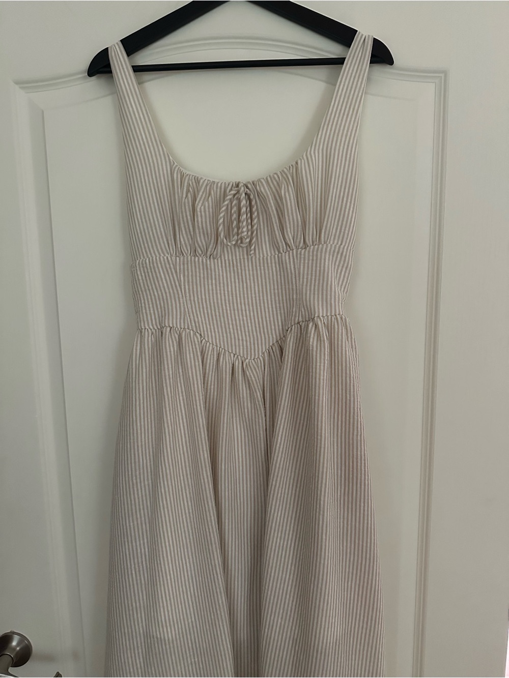 Workshop Republic Clothing Cream and White Striped Sundress